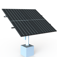 Système de suivi solaire à double axe pour montage au sol, avec capteur de lumière solaire à suivi automatique pour 2 panneaux photovoltaïques, moteur à engrenages étanche et actionneur linéaire BOFU