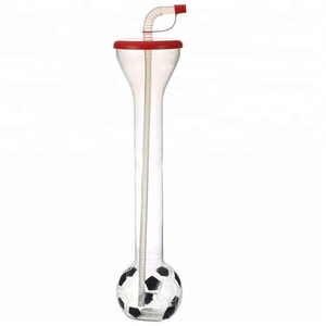 Long Neck Plastic Party <b>Cup</b> 24oz With Straw With Lid PET Plastic Custom Color Custom Logo Wholesale - Product Image 3
