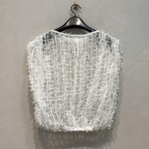 <span class=keywords><strong>Camicetta</strong></span> in <span class=keywords><strong>Tulle</strong></span> con fiocco alla moda stile giapponese stile retrò Top per donna primavera estate senza maniche ampio gilet a strati - Product Image 2