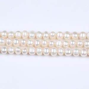 Promotion 6-7mm White Keshi Pearls Natural Freshwater Loose Pearls for DIY <b>Bracelet</b> & Necklace Accessories Punch Style <b>String</b> - Product Image 3