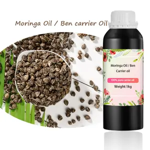 Novo fornecedor de preço de fábrica óleo base natural puro para cuidados com a pele óleo de Moringa de prensagem a frio para cuidados com os cabelos