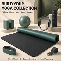 Tapete de Yoga Yugaland Simulado-G de PU Liso, Color Sólido, Alta Elasticidad, Antideslizante, para Entrenamiento, Venta al Por Mayor para Academias