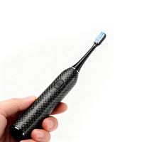 Brosse à dents électrique en fibre de carbone antibactérienne, étanche, nettoyage haute fréquence, outil de soins bucco-dentaires, certifiée CE