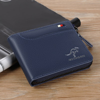 Dompet Pria Anti RFID Kulit PU dengan Resleting, Anti Maling, Tempat Kartu Kredit, Dompet Bisnis Tipis, Logo Custom, Grosir