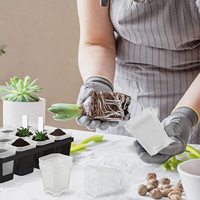 Pot de pépinière transparent de 3 pouces, Pots de plantation carrés en plastique épais sans soucoupes Pots de semis de plantes avec étiquettes pour plantes
