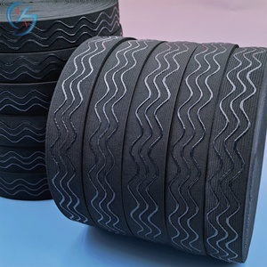 Các Nhà Sản Xuất Bán Buôn Tùy Chỉnh Jacquard Dệt Kim Màu Đen Trắng Chống Trượt Ban Nhạc Đàn Hồi Sóng Spandex/Polyester 2.5Cm Nhà Vải - Product Image 1