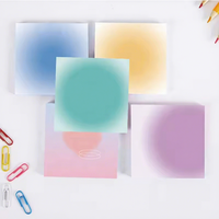 Les notes autocollantes les plus populaires aux couleurs dégradées chaudes, style jaune d'œuf halo doux, marqueurs mémo portables pour étudiants, bloc-notes autocollants en gros