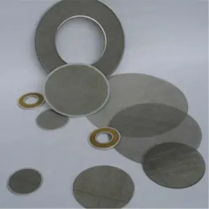 Reutilizable 25 50 100 de 0,5 1, 2, 3, 5 6 micras de acero inoxidable 0,25 1 1,5 pulgadas ronda Pantalla de malla de filtro de disco