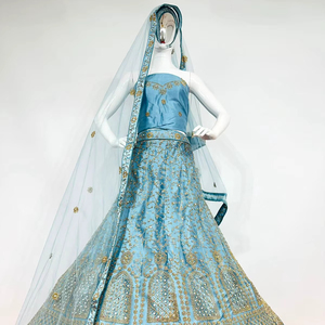 Zarna 16 Kali Flare mariée Lehenga lourd indien pakistanais Design avec miroir complet Shisha Jarkan pierres paillettes travail Salwar robe - Product Image 1