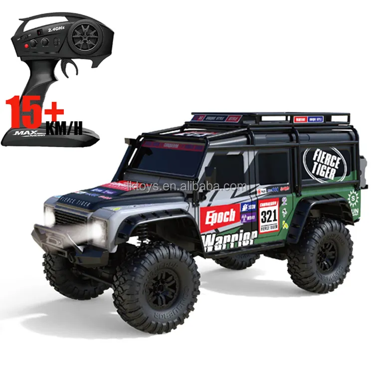 Carro de brinquedo 1/10 rc, brinquedo de controle remoto 2.4g 4wd rc retrô com luz led