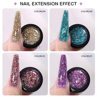 Fournitures professionnelles pour ongles, style français, végan, écologique, 24 couleurs, gel vernis pailleté sans HEMA, anti-adhésif, dur, ensemble de vernis gel