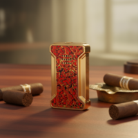 Briquet électronique à torche unique en métal JIFENG JF-092 avec impression UV personnalisée, rechargeable au butane, idéal pour les cadeaux d'affaires