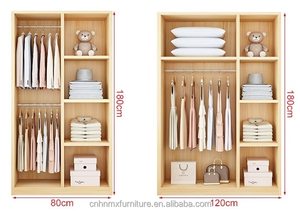 Lemari Pakaian Kayu Modern Populer untuk Apartemen, Kabinet Kecil Penyimpanan <span class=keywords><strong>4</strong></span> Pintu, Sederhana, Ekonomis, Cocok untuk Sewa - Product Image 6