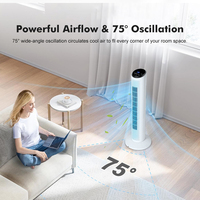 Ventilateur tour intelligent numérique sans pales K-Air de luxe avec télécommande, faible bruit, 50W, portable pour la maison/le bureau/l'extérieur