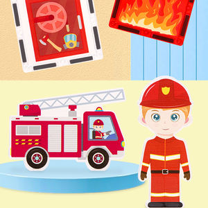 Série de protection incendie 32 pièces Briques de construction éducatives DIY Tuiles magnétiques 2D/3D Jouet Blocs d'assemblage pour enfants - Product Image 4