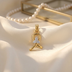 Pendentif Ruban de Sensibilisation Classique Plaqué Or de Luxe avec Breloque Diamant Rond Taille Brillant pour Cadeaux et Occasions Festives - Product Image 3