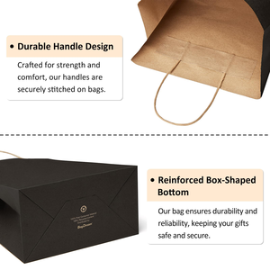 Custom Printed Logo <b>Biodegradable</b> Disposable Restaurant Kraft <b>Paper</b> Bag Pasta Salad Takeout Packaging for Food Takeaway - Product Image 2
