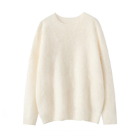 OEM Design de logo personnalisé Pull en cachemire Soft Stuff Pull en cachemire tricoté à col rond pour femmes
