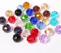Perles de verre rondes à 32 facettes, grandes perles intercalaires multicolores à trou large pour la fabrication de bijoux DIY (bracelets, colliers)