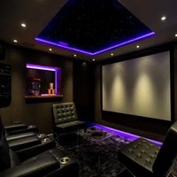 Panneaux acoustiques de plafond en fibre de polyester moderne OEM ODM, effet ciel étoilé, éclairage LED intégré pour salon, chambre à coucher, écologiques