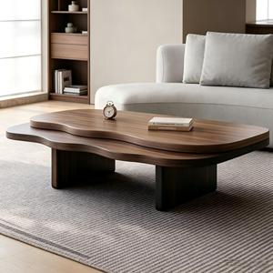 Designer Luxury Eco-Friendly Solid Walnut Wood Coffee <b>Table</b> <b>Storage</b> Easy Clean Durable High-<b>End</b> Modern Home Furniture - Product Image 1