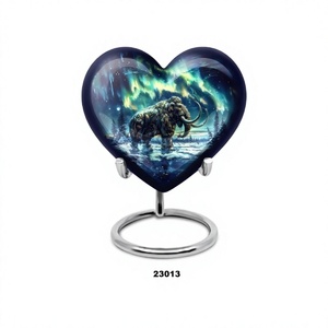 Wholesale Premium Quality Mammoth Heart Shape Cremation <b>Urn</b> for Adult Ashes Handmade <b>Large</b> Heart <b>Urn</b> With Stand & Free Bag - Product Image 1