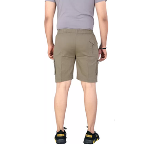 Short cargo décontracté taille haute en coton pour hommes, pantalon élastique de couleur unie, taille plus, élasthanne personnalisé, vente en gros pour l'été - Product Image 2