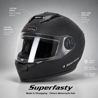 Casque de moto intégral en PP économique avec fermeture rapide, taille ajustable pour hommes et femmes, toutes saisons