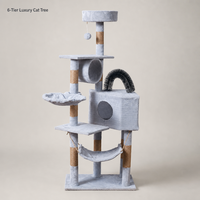 Arbre à chat DIY à six niveaux en panneaux de bois recouverts de velours, 150 cm, avec lit pour chat toutes saisons et grand condo pour chat, direct usine, livraison Villadrop