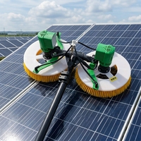 Brosse de nettoyage de panneaux solaires électriques à double tête XYT X4 avec perche télescopique en PP/Nylon souple, aluminium/fibre de carbone, certifiée CE