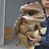 Marionnette animatronique réaliste en métal, contrôlée à la main, modèle bébé Ankylosaurus, design coloré, pour centres commerciaux et parcs à thème en intérieur