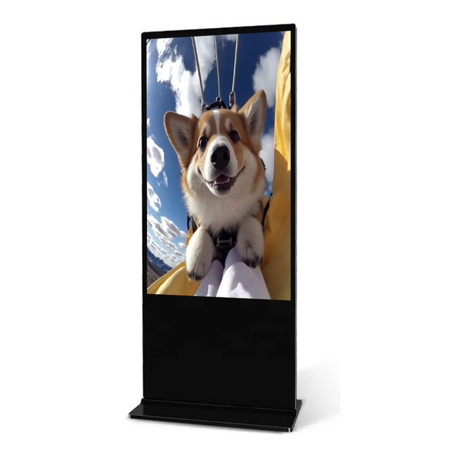 55-Inch Indoor Super Slim Double Sided Touch Screen Kiosk Standee Digital Poster Advertising Display Screen IP55-65 Rated Floor