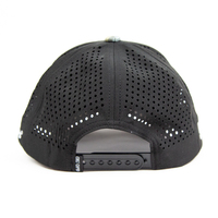 Gorra de Caza Personalizada OEM, Tejido Elástico en 4 Direcciones, Orificios Cortados con Láser, Transferencia Térmica, Bordado 3D en el Panel Frontal, Ajustable con Cierre a Presión