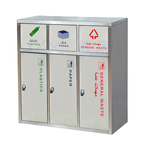 Sản Phẩm Mới 2020 Độc Đáo Phổ Biến Thép Không Gỉ Quảng Cáo Tái Chế Trạm Thùng Rác Cho Trạm Chất Thải Bin - Product Image 2