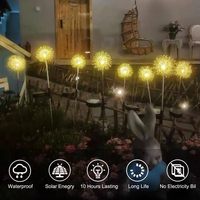 Lampu Taman Tenaga Surya Dandelion Tahan Air LED Outdoor untuk Halaman, Jalan Setapak, Bedeng Bunga, Teras, dan Rumput