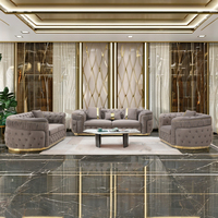 Juego de Sofás Chesterfield Reclinables Modulares de Estilo Europeo Moderno, 123 Piezas, Terciopelo Negro, Madera Aplicada, Muebles para Sala de Estar