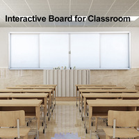 Tableau interactif intelligent tout-en-un multimédia 75/86 pouces avec écran tactile, tableau noir coulissant pour l'enseignement, les conférences et la formation, résolution 4K