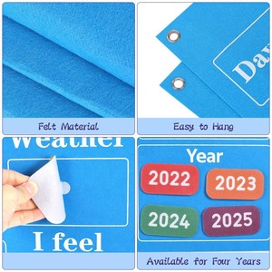 Gran oferta, tablero de fieltro para niños, juguete educativo, oso, tabla de temporada meteorológica para los días preescolares de la semana, tablón de anuncios de tiempo circular - Product Image 5