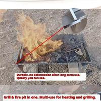 Barbecue pliant en acier inoxydable noir anthracite sur mesure avec dispositif de sécurité anti-flamme, écologique et facile à assembler
