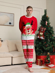 New Fashionable Women Men Lounge Wear Couple Kid Baby <strong>Pet</strong> Sleepwear Elk Monogrammed Family Christmas Pajamas Outfit - Product Image 5