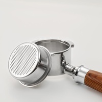 Pièces de modification pour machine à expresso transfrontalière : Porte-filtre sans fond DeLonghi 51 mm à trois oreilles en acier inoxydable
