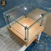 Vitrine en verre en bois avec serrures Table Top Trade Showcase Armoire de magasin de luxe portable pour cartes à collectionner/bijoux/montres