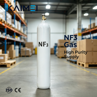 Cilindro de Gas de Trifluoruro de Nitrógeno NF3 de Grado Electrónico 99.99% 4N, Acero, 47L, 20kg, Válvula DISS640, Estándar ISO9809, UHP