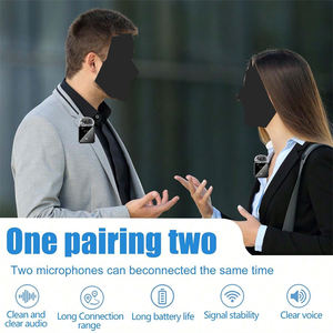 PIX-LINK Venta al por mayor Micrófono <span class=keywords><strong>de</strong></span> solapa inalámbrico 2 en 1 con reducción <span class=keywords><strong>de</strong></span> ruido con clip para <span class=keywords><strong>YouTube</strong></span> Vlogs y transmisión en vivo - Product Image 5