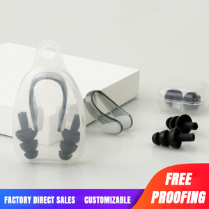 Lot de 2 accessoires de natation : pince nez étanche et antidérapante et bouchons d'oreilles en silicone souple pour l'entraînement de natation - Product Image 2