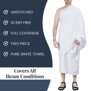 Ensemble de serviettes <span class=keywords><strong>Ihram</strong></span> pour hommes, Hajj et Omra, 100% microfibre et coton naturels, doux, non cousus - Product Image 6