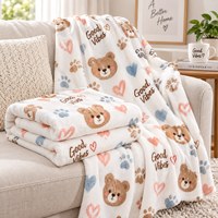 Plaid en microfibre polyester Minky blanc pour sublimation, 37x45 pouces, imprimé sur mesure, couverture douillette pour canapé, lit et voyage