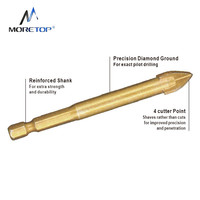 PROFI TOOL Foret professionnel durable en carbure de tungstène pour carrelage/verre, tige SDS Plus 6 mm, conçu pour le perçage à percussion
