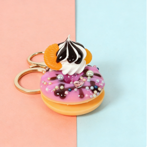 Grosir Gantungan Kunci Donat Kue Krim <span class=keywords><strong>Mini</strong></span> Simulasi Kartun Buatan Tangan Ramah Lingkungan Berkualitas Tinggi Kreatif - Product Image 3