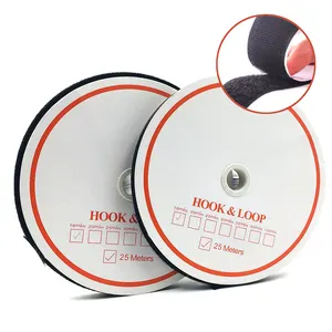 Factory Direct Commercial Different Size Nylon Hook And Loop Tape 25MM*25M 30% Nylon 70% Polyester Fastener Hook and Loop Tape